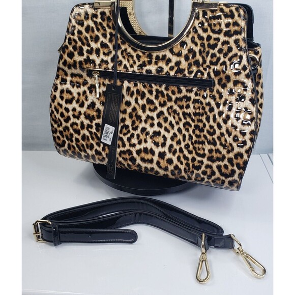 La Terre Fashion Limited Leopard Print Vega Leather Crossbody Hand Bag NWT - Picture 13 of 16